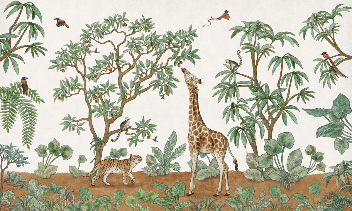 Tropical Menagerie Wall Mural in your room