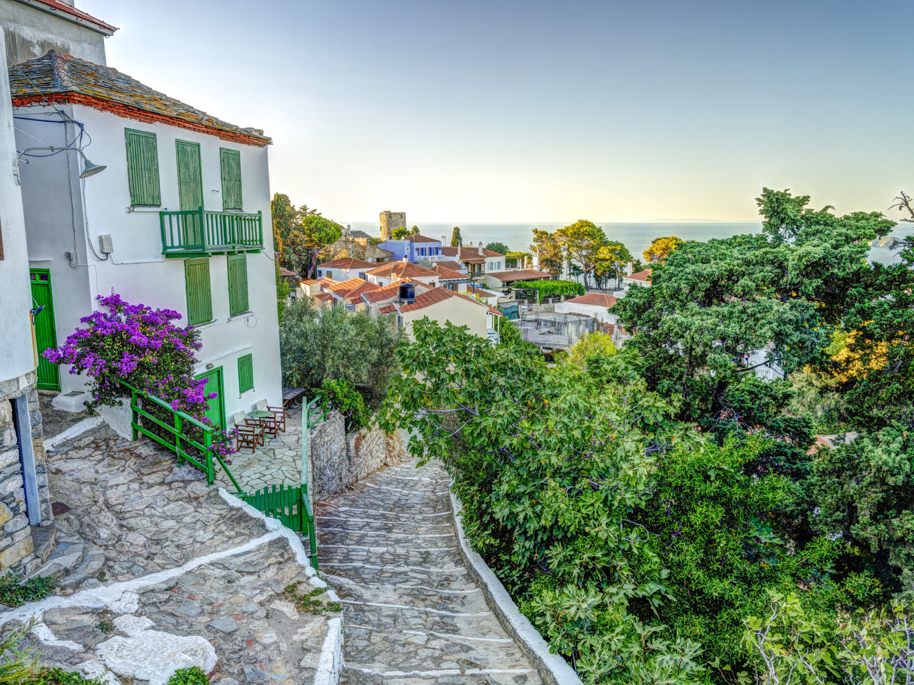 Greek Isle Pathway Wall Mural