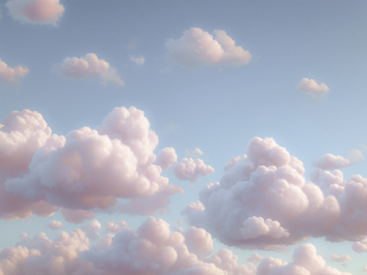 Ethereal Cloud Drift Wall Mural in your room — zoomed