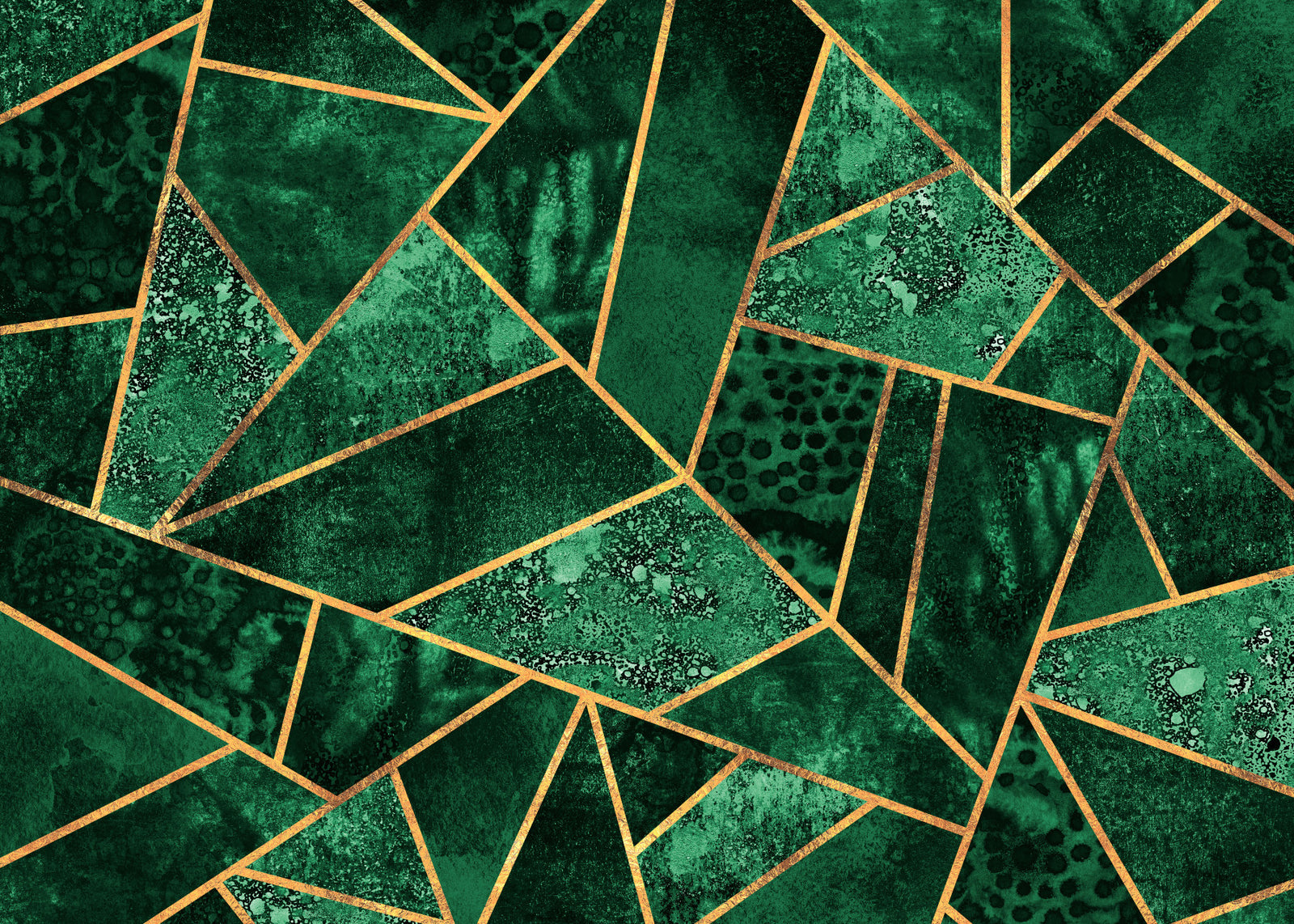 Gilded Geo Green Wall Mural -2715971