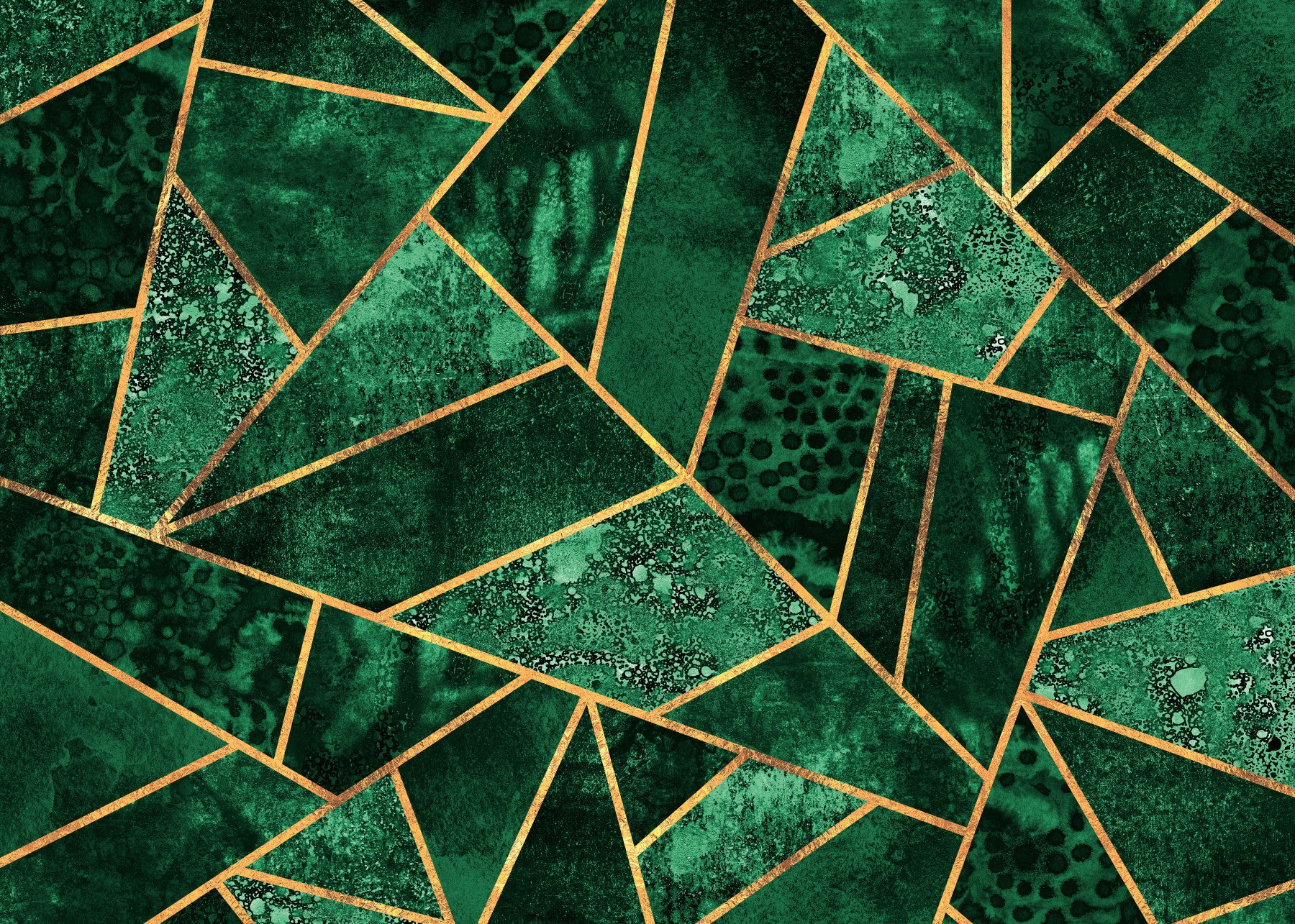 Gilded Geo Green Wall Mural -2715971
