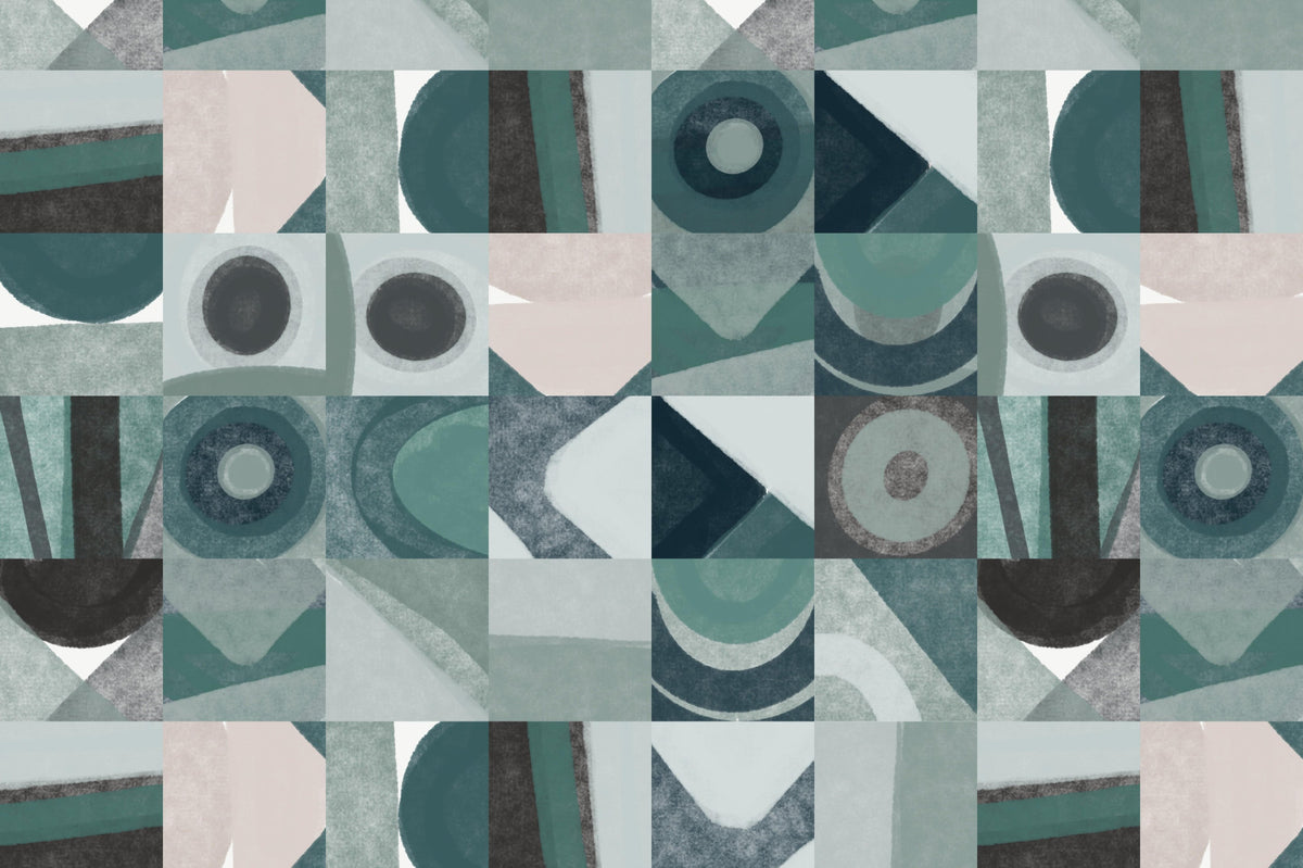 Abstract Tiles Wall Mural - 2861701 in your room — zoomed