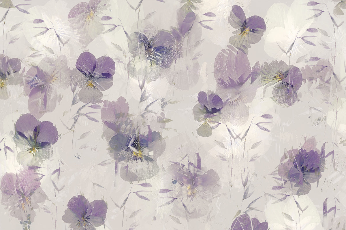 Fresque murale Symphonie Floraison Violette -2297903 in your room — zoomed