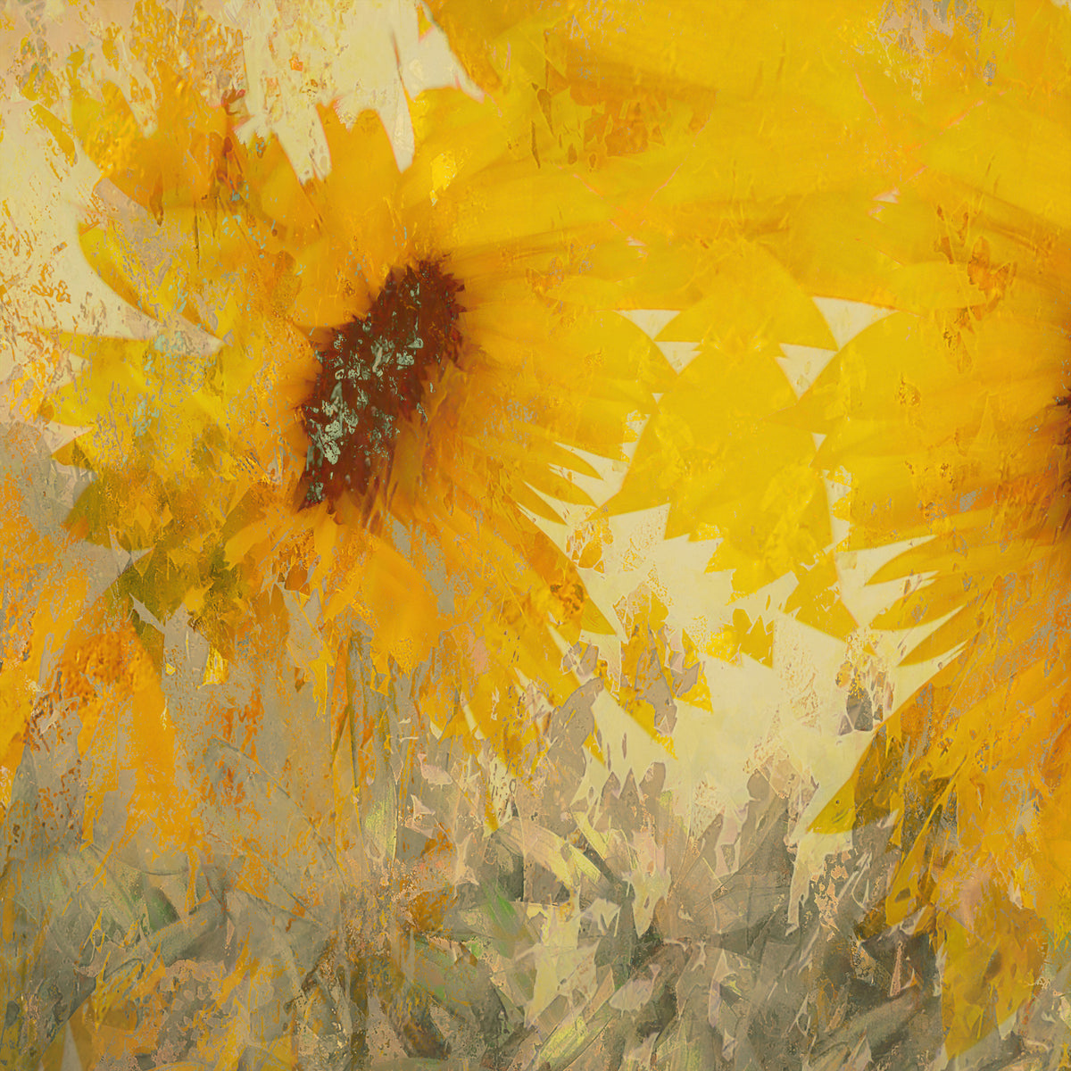 Golden Bloom Abstract Wall Mural -2581309 in your room — zoomed