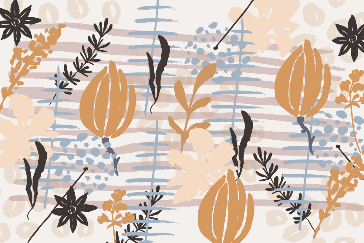 Brushstroke Blooms Wall Mural -2741377 in your room — zoomed