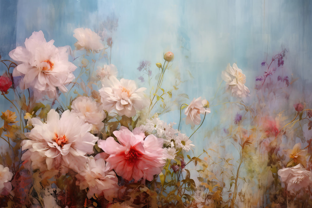 Fresque murale Azure en fleurs -2578328