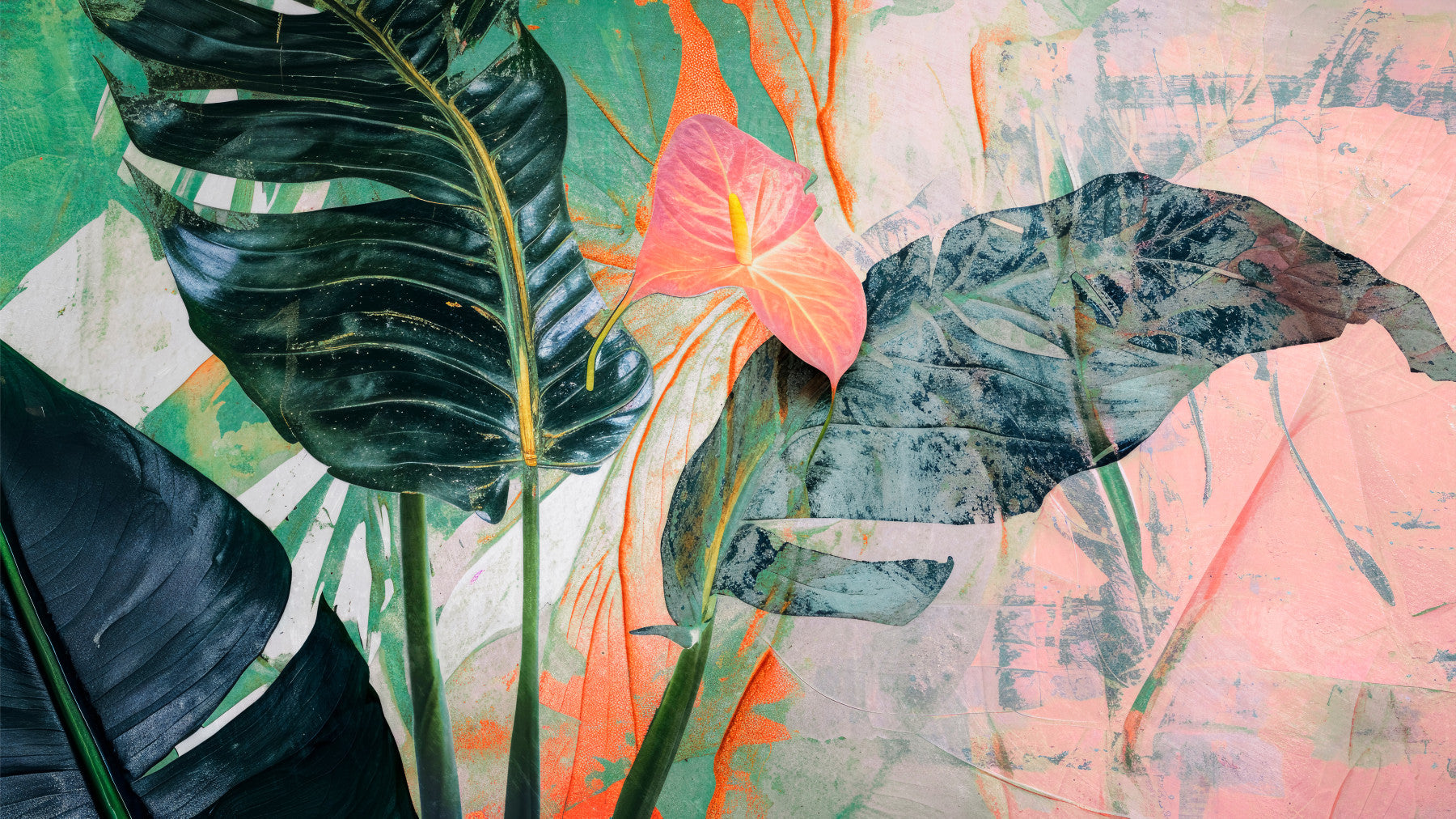 Botanical Strokes Wall Mural -2714842 in your room — zoomed