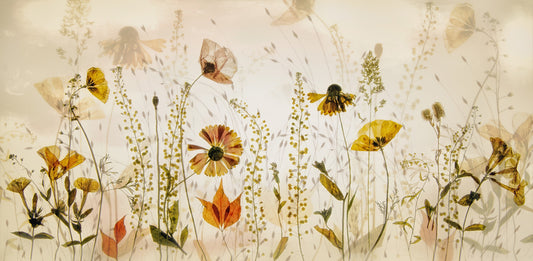 Pressed Petals: Vintage Bloom Wall Mural -1826000