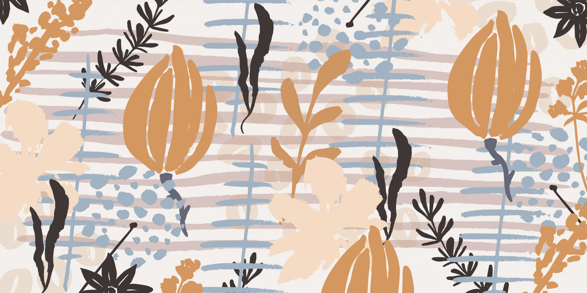 Flora Meets Stripes Wall Mural -2759446 in your room