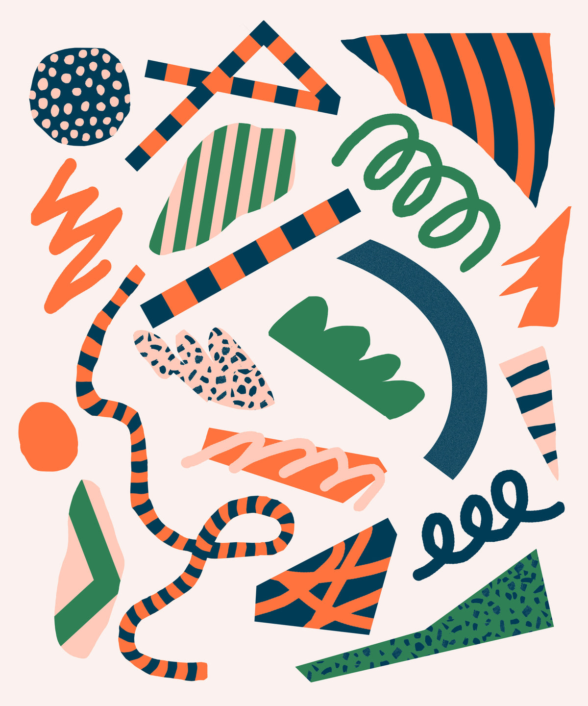 Abstract Pop Play Wall Mural in your room — zoomed