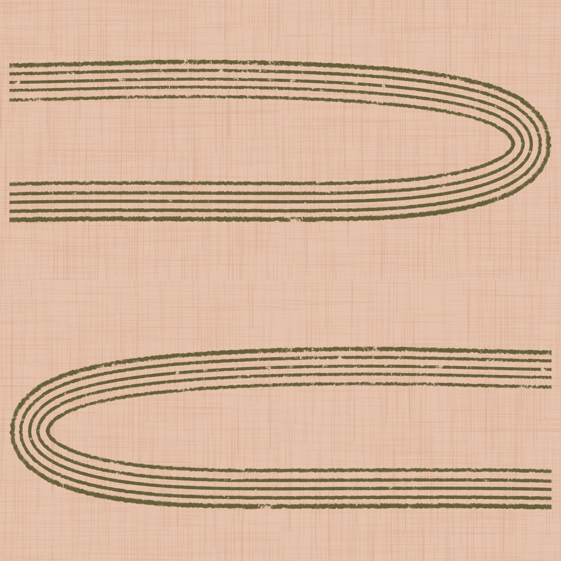 Retro Arch Lines - Sage & Blush Petal Mid Century Modern Wallpaper⁠