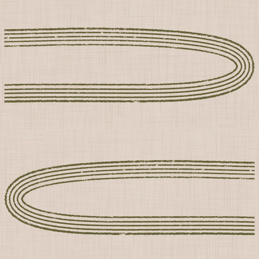 Retro Arch Lines - Sage & Olive Mid Century Modern Wallpaper⁠