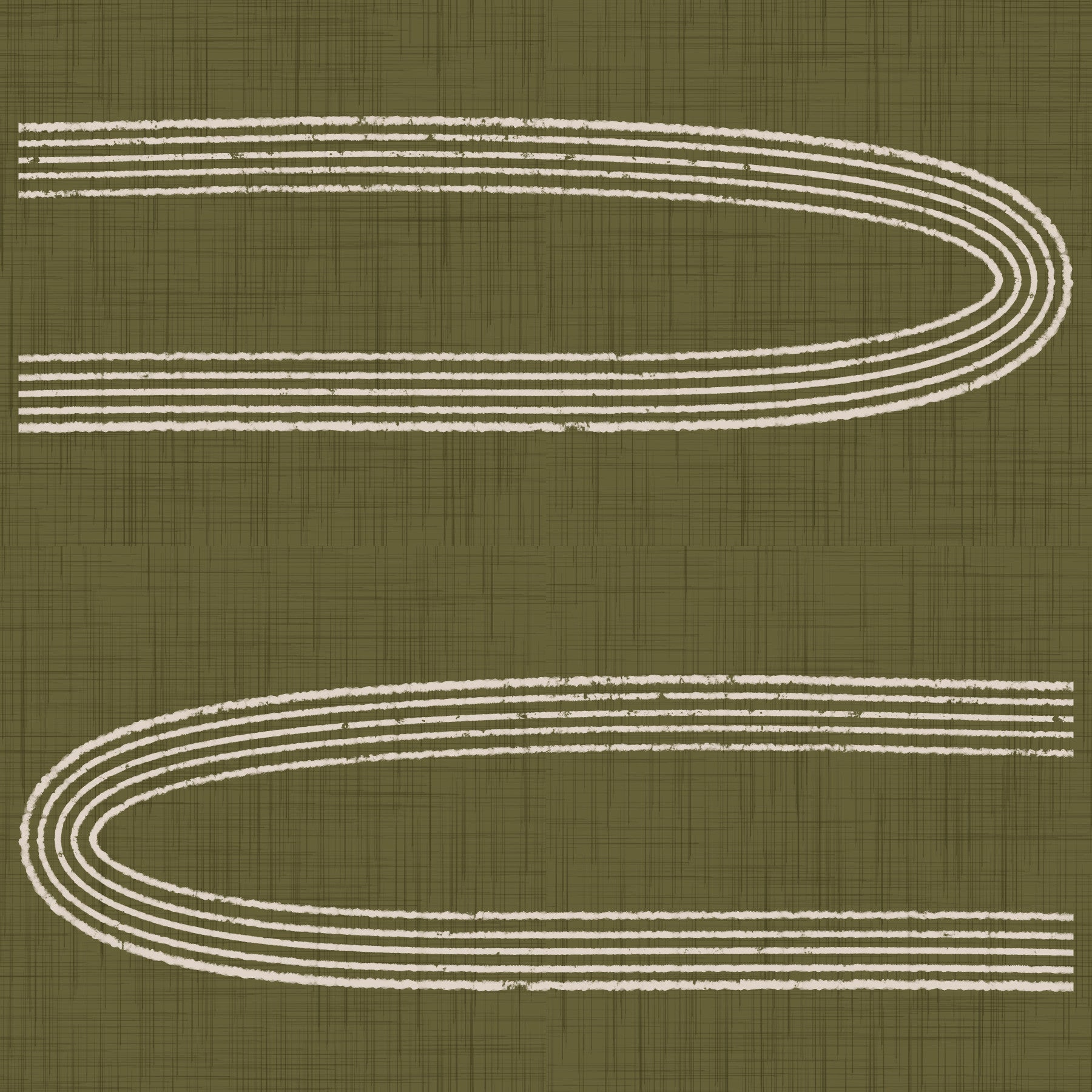 Retro Arch Lines - Soft Linen & Olive Mid Century Modern Wallpaper⁠
