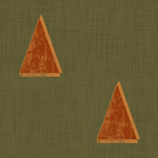 Japandi Triangle Grove - Olive Grove Minimal Mid Century Trees Wallpaper⁠