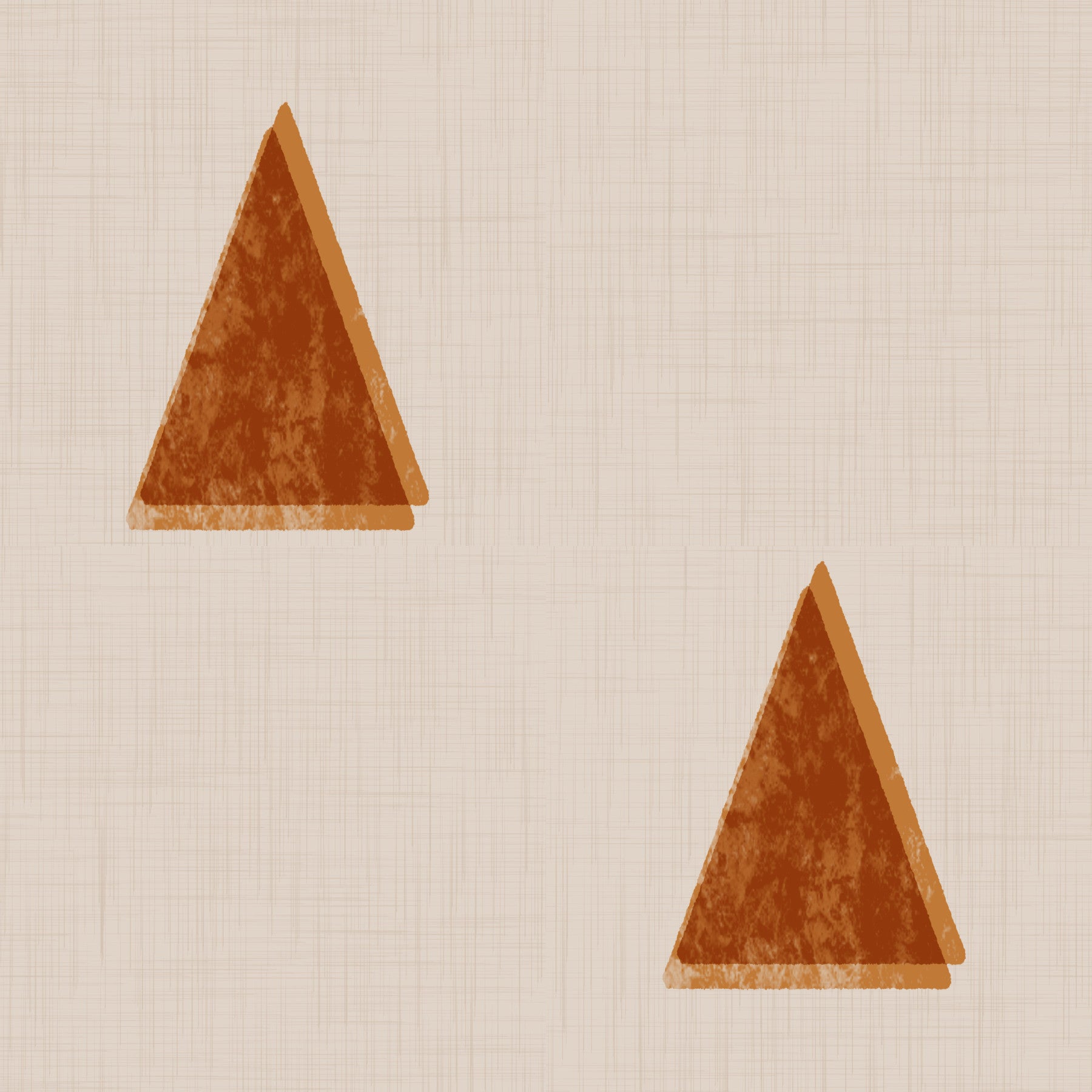 Japandi Triangle Grove - Soft Linen Minimal Mid Century Trees Wallpaper⁠