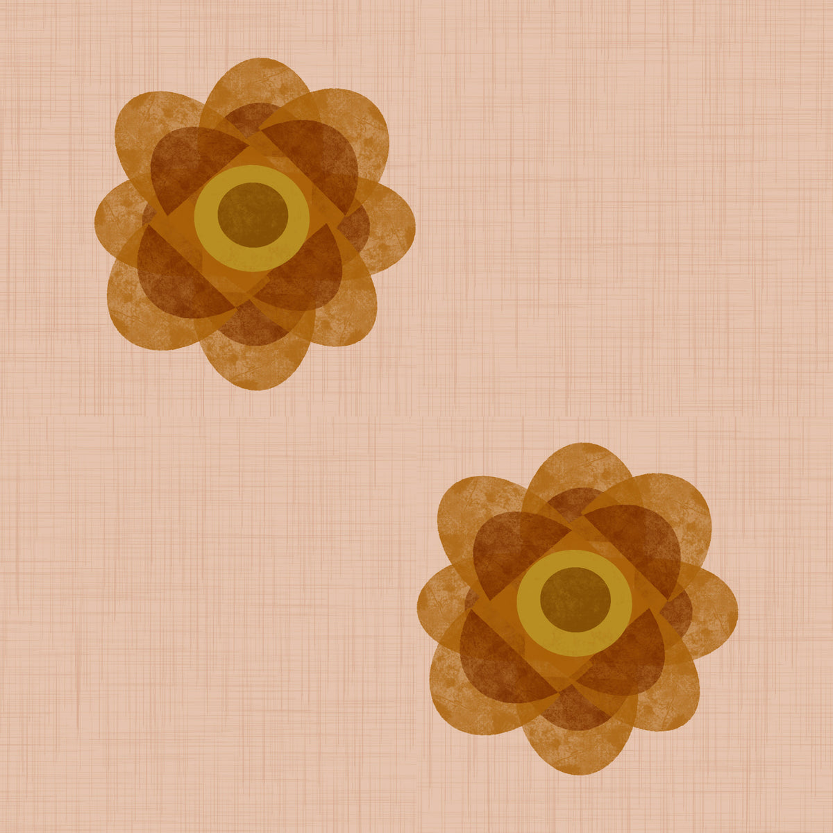 Japandi Bloom - Blush Petal Minimal Orange Floral Wallpaper⁠ in your room — zoomed