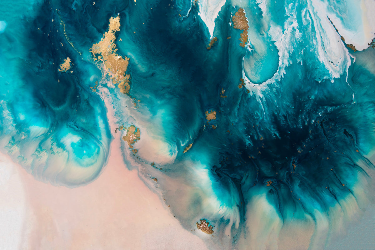 Gilded Azure Flow Wall Mural - 2733136