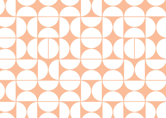 Peach & White Arcs Wall Mural - 2735424