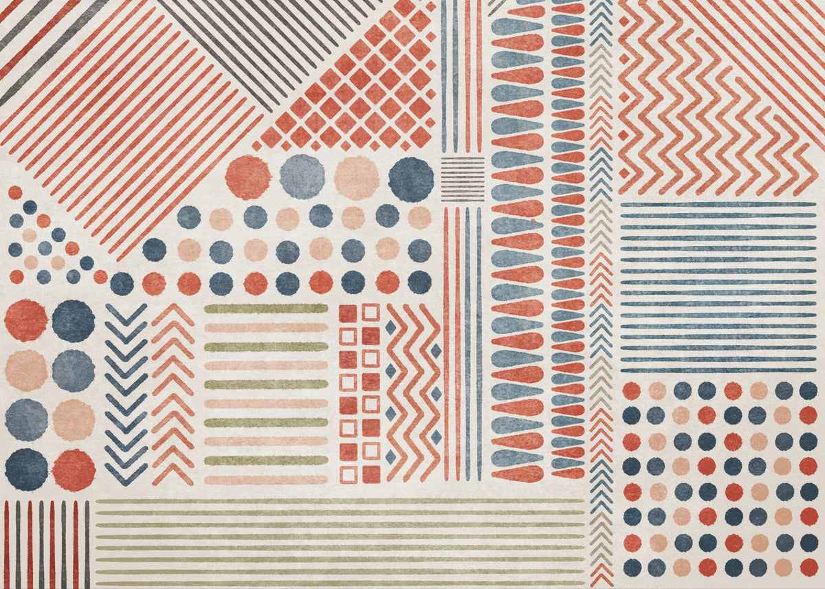 Boho Geo Mix Wall Mural -2861685 in your room — zoomed