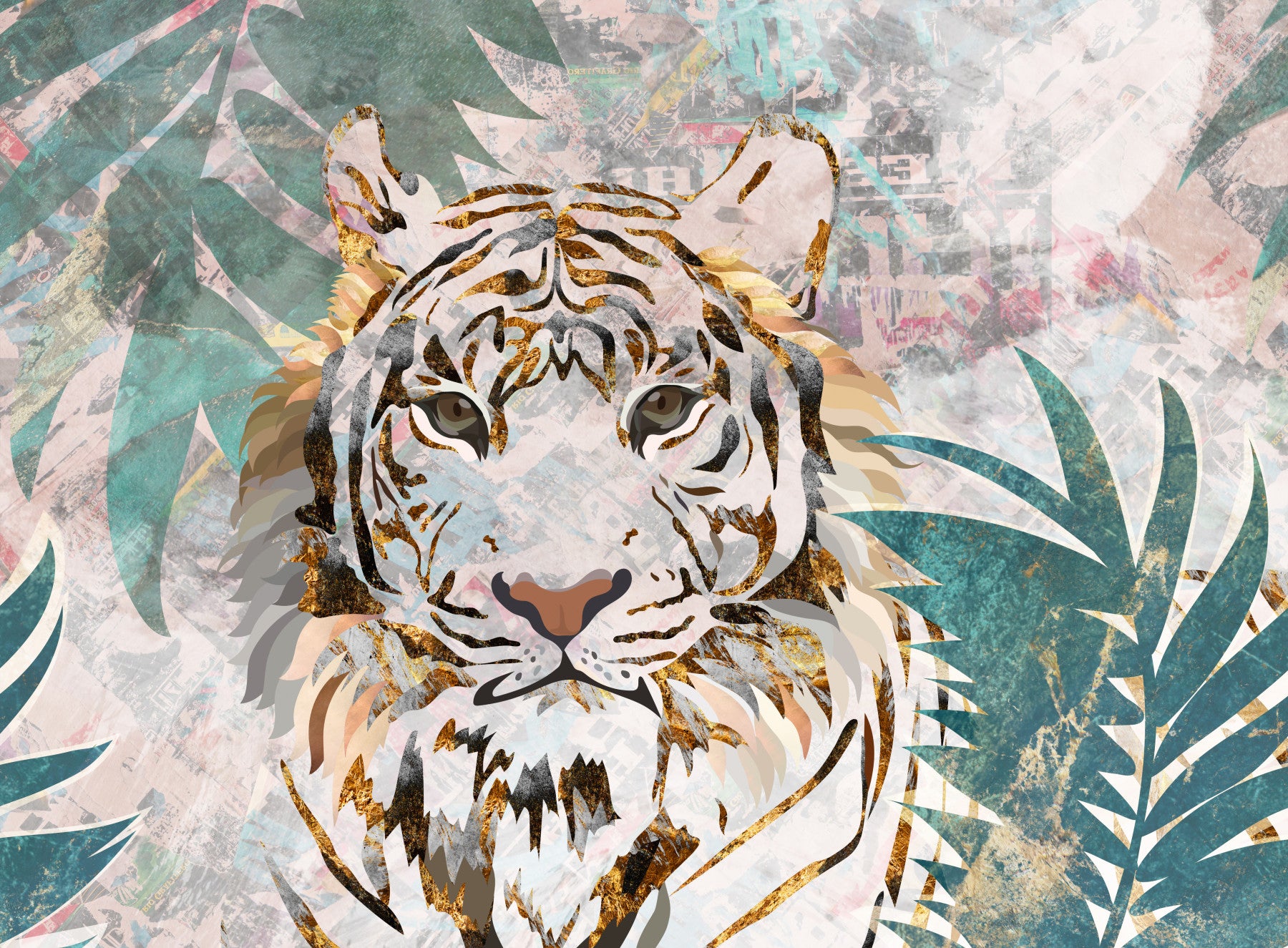 Majestic Jungle Tiger Wall Mural -2466444