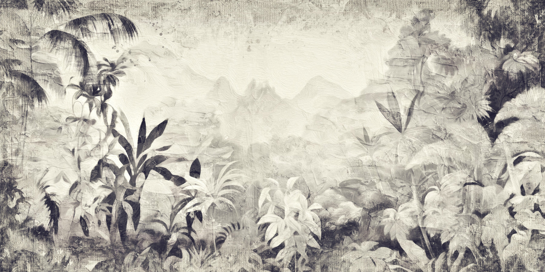 Monochrome Jungle Dream Wall Mural -2530925