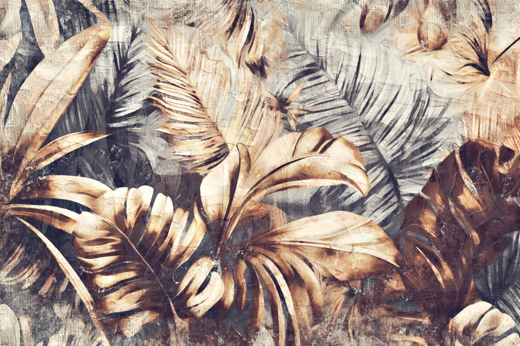 Golden Palm Texture Wall Mural -2530884