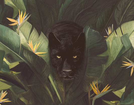 Jungle Noir: Hidden Gaze Wall Mural -2489655