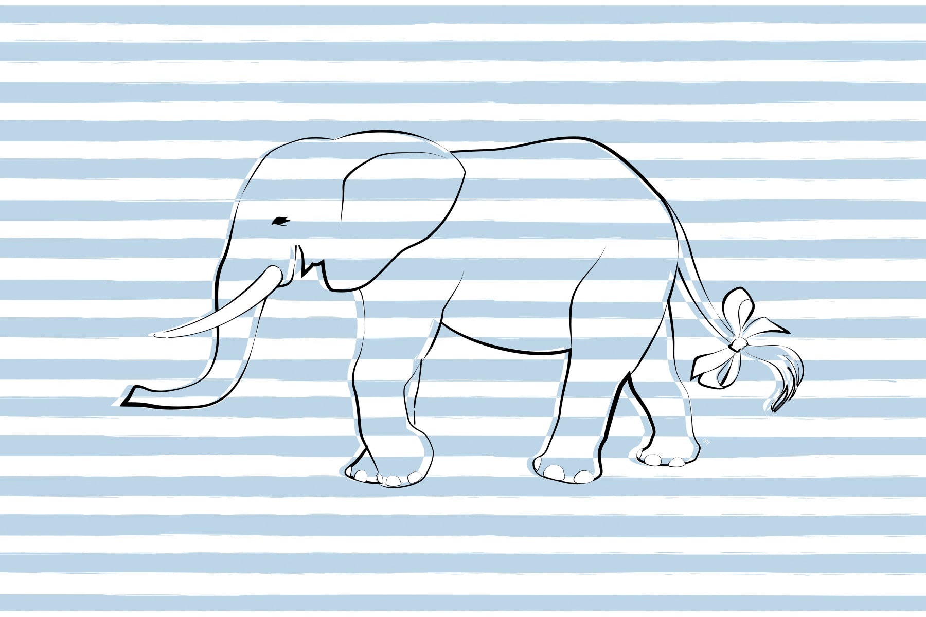 Elephant with a Bow Wall Mural -2643123