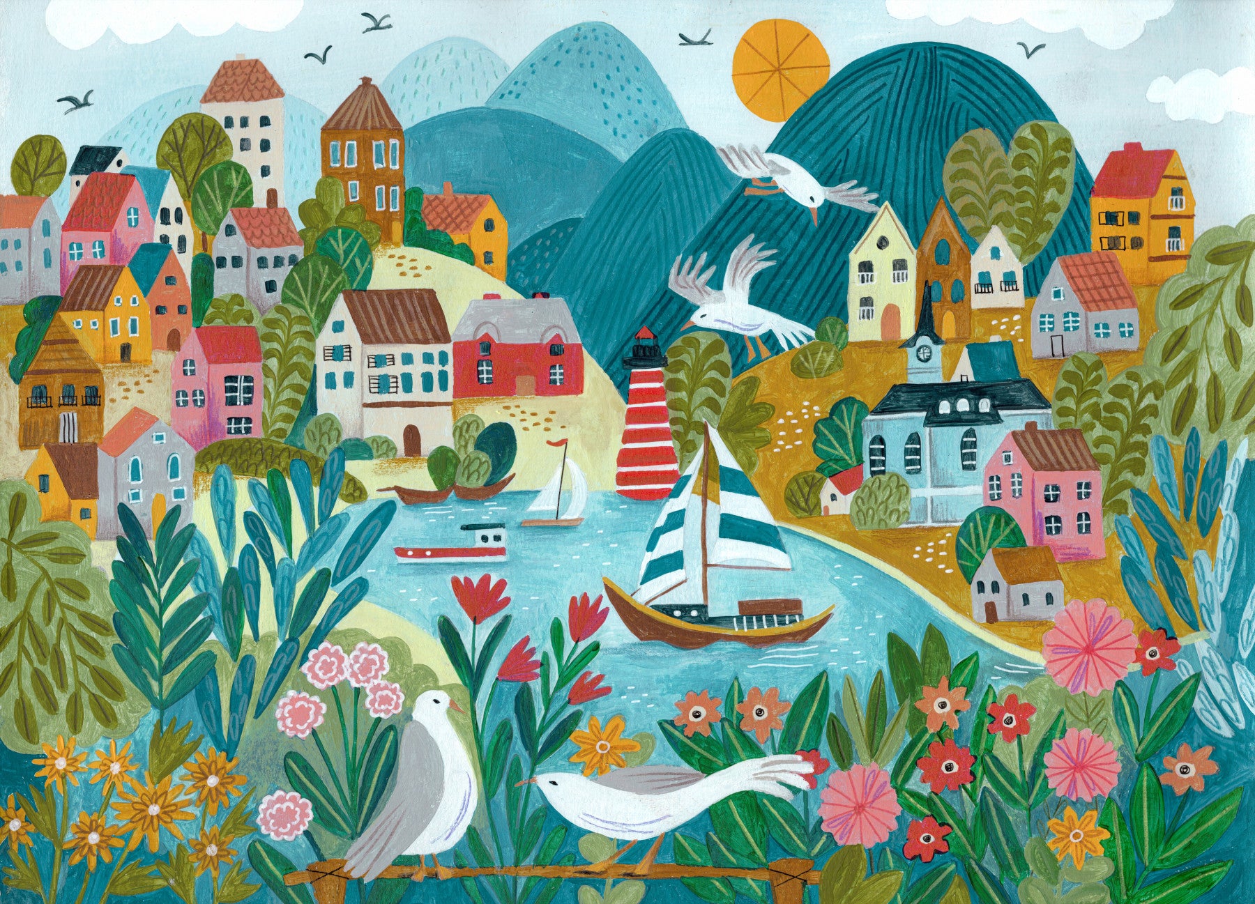 Fresque murale Harbor Haven -2797904 in your room — zoomed