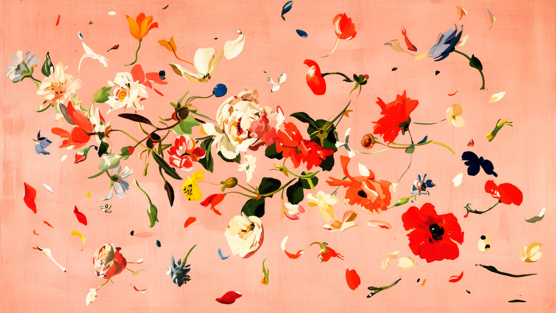 Floral Flush Wall Mural -2740785 in your room — zoomed