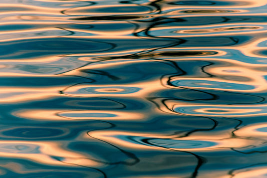 Liquid Gold: Azure Reflections Wall Mural -2218520