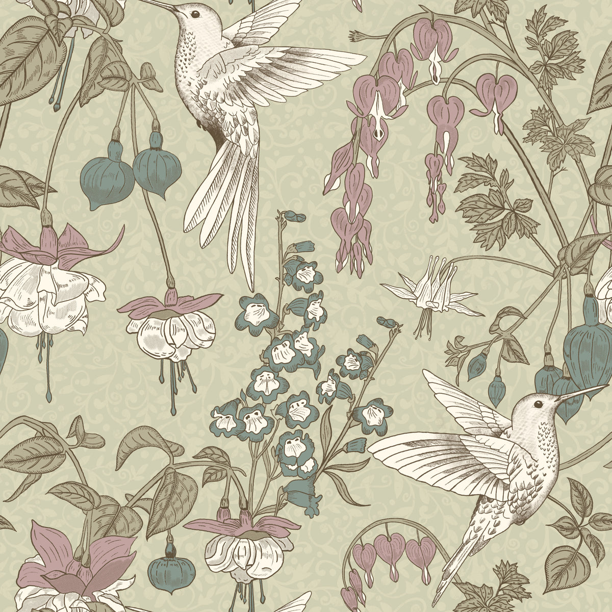 Papier peint Harmonie Colibri in your room — zoomed