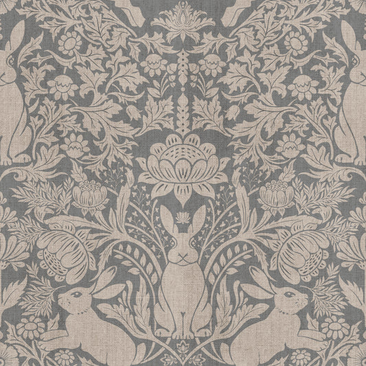Bunny Bloom Damask Wallpaper⁠