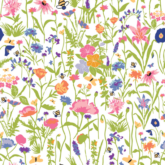 Meadow Blooms & Bees Wallpaper‚Å†