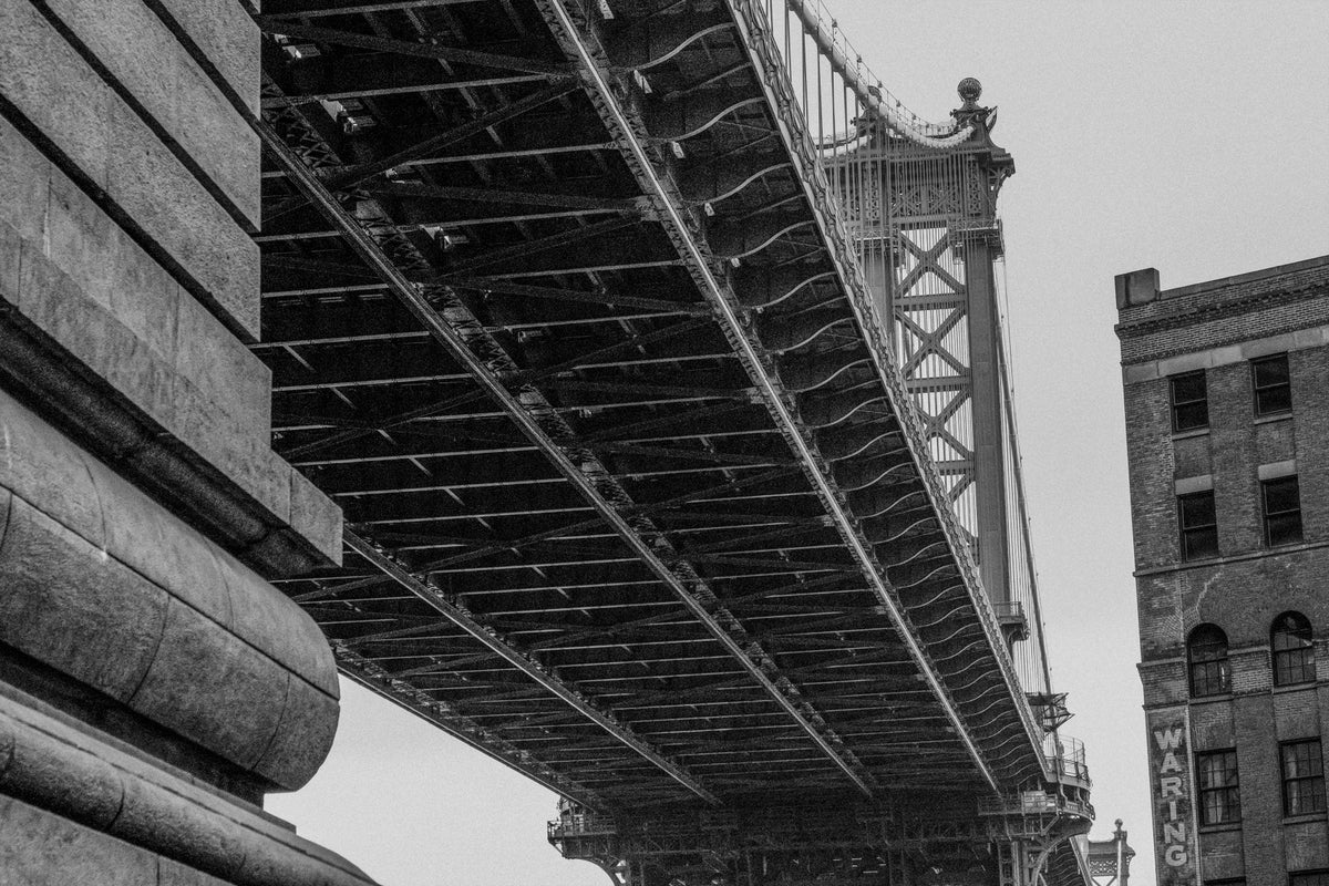 Urban Arch: Black & White Bridge Wall Mural -2121314 in your room — zoomed