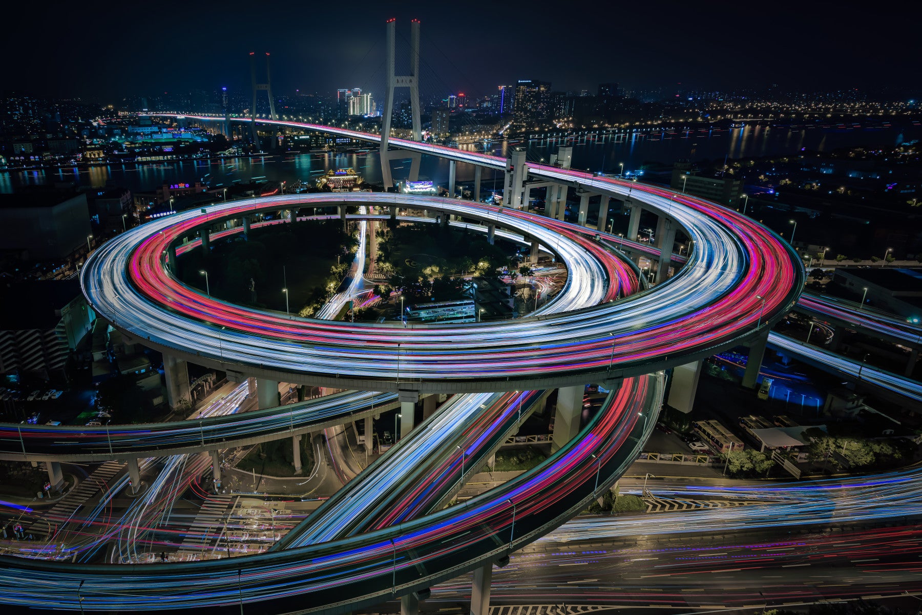 City Flow: Light Trails Wall Mural -2356172