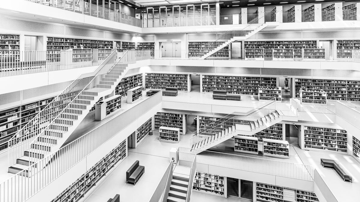 Monochrome Library Wall Mural -2597974 in your room — zoomed