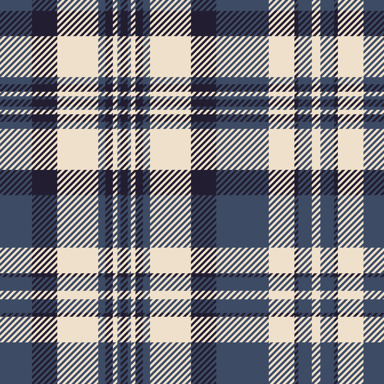 Papier peint à carreaux tartan marine