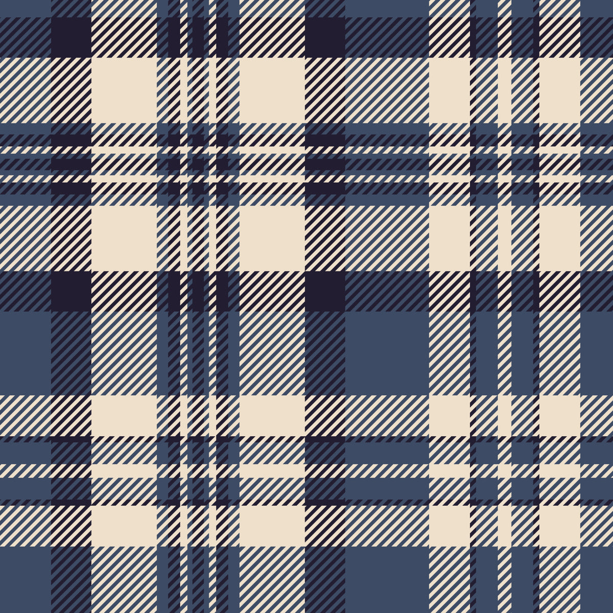 Navy Tartan Checks Wallpaper⁠ in your room