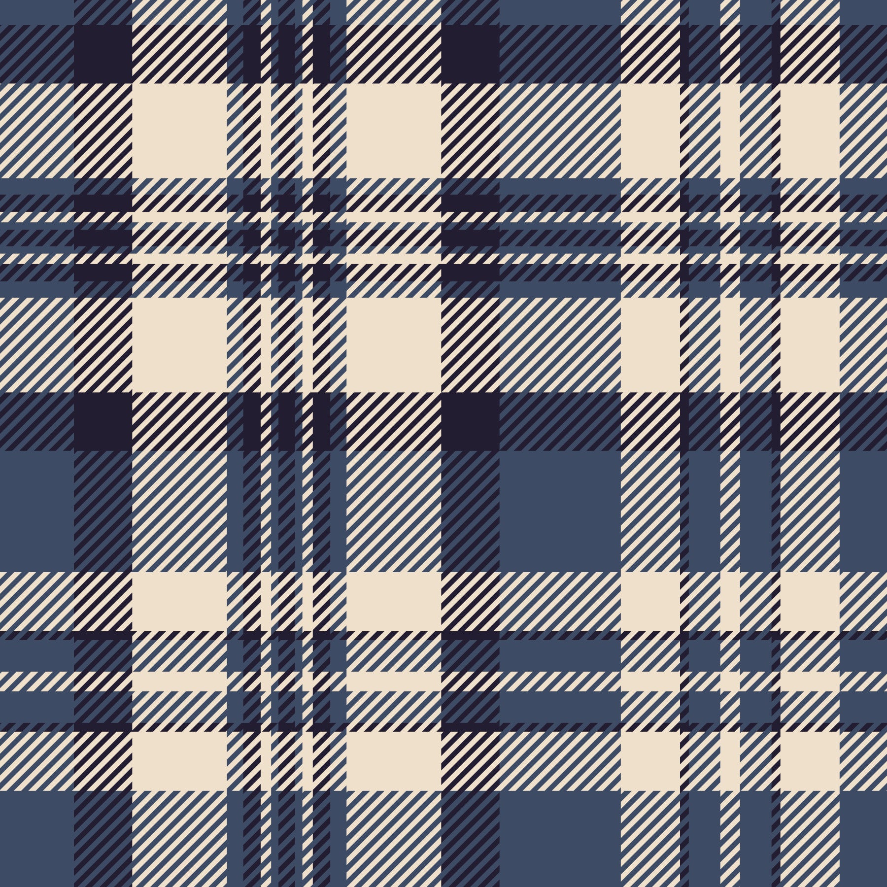 Papier peint à carreaux tartan marine