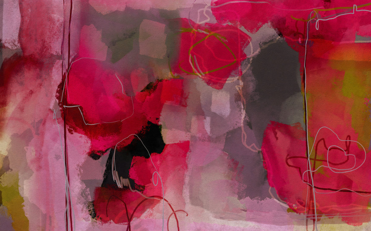 Pink Abstract Hues Wall Mural in your room