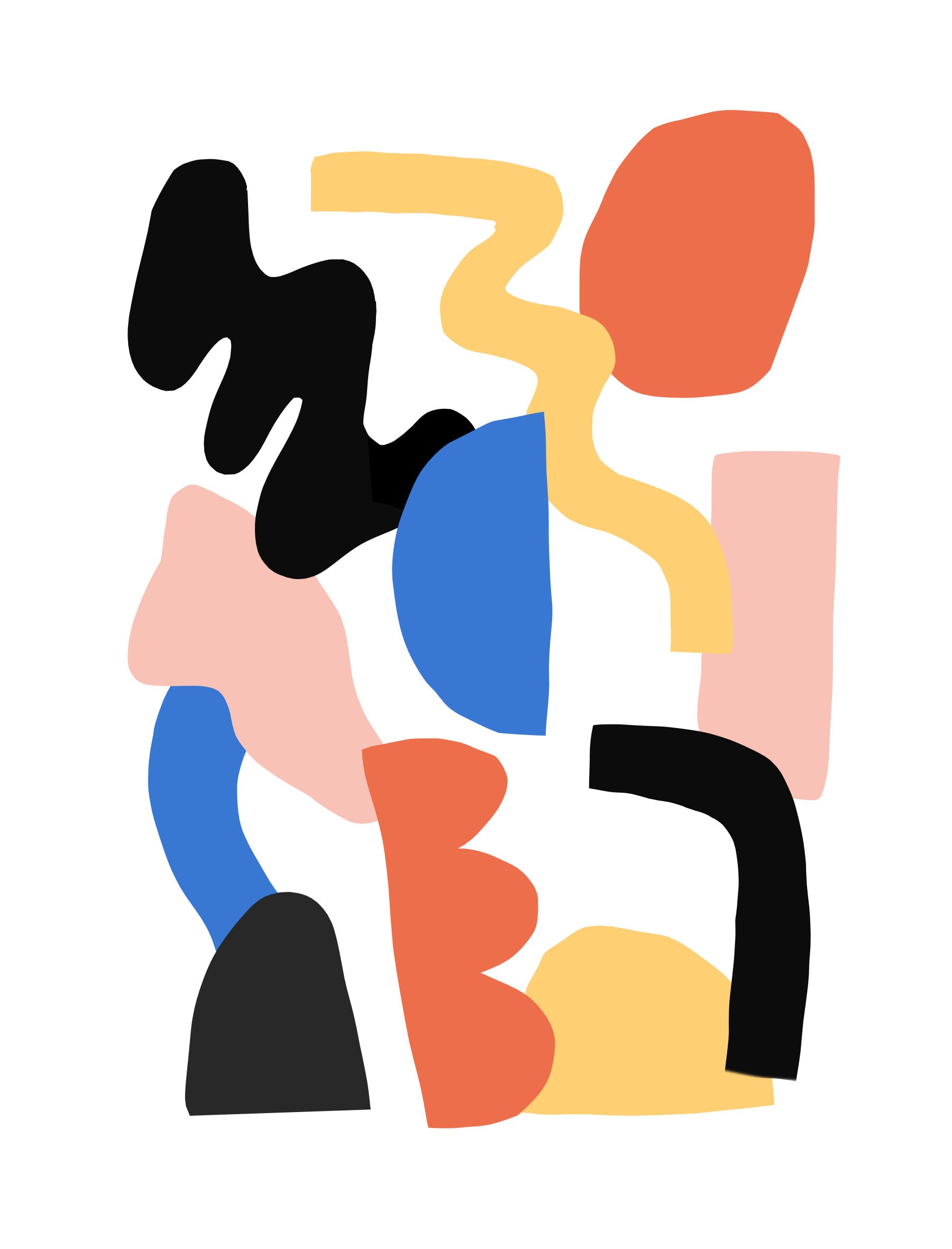 Abstract Block Party Wall Mural in your room — zoomed