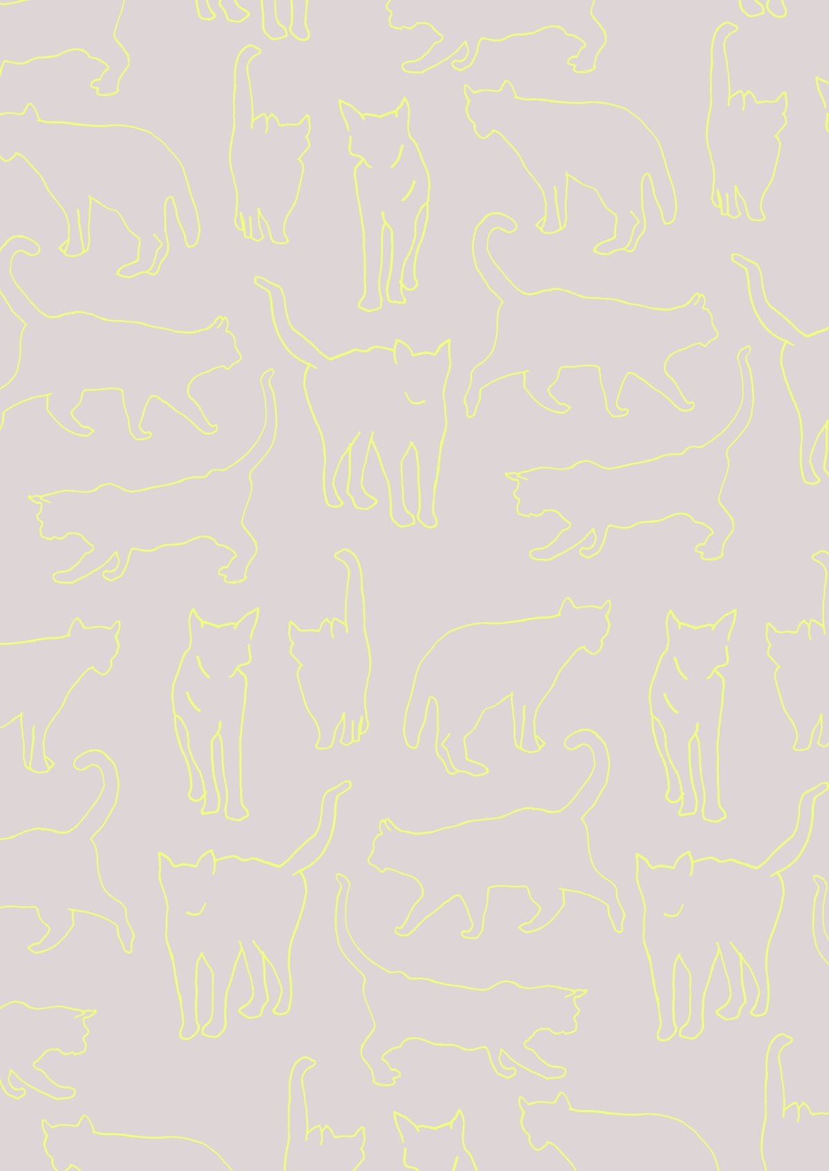 Neon Cats Wall Mural