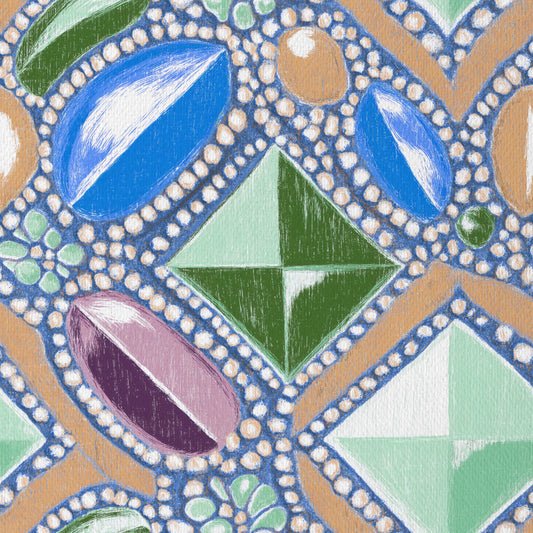 Royal Gemstones Blue Pastel Wallpaper⁠