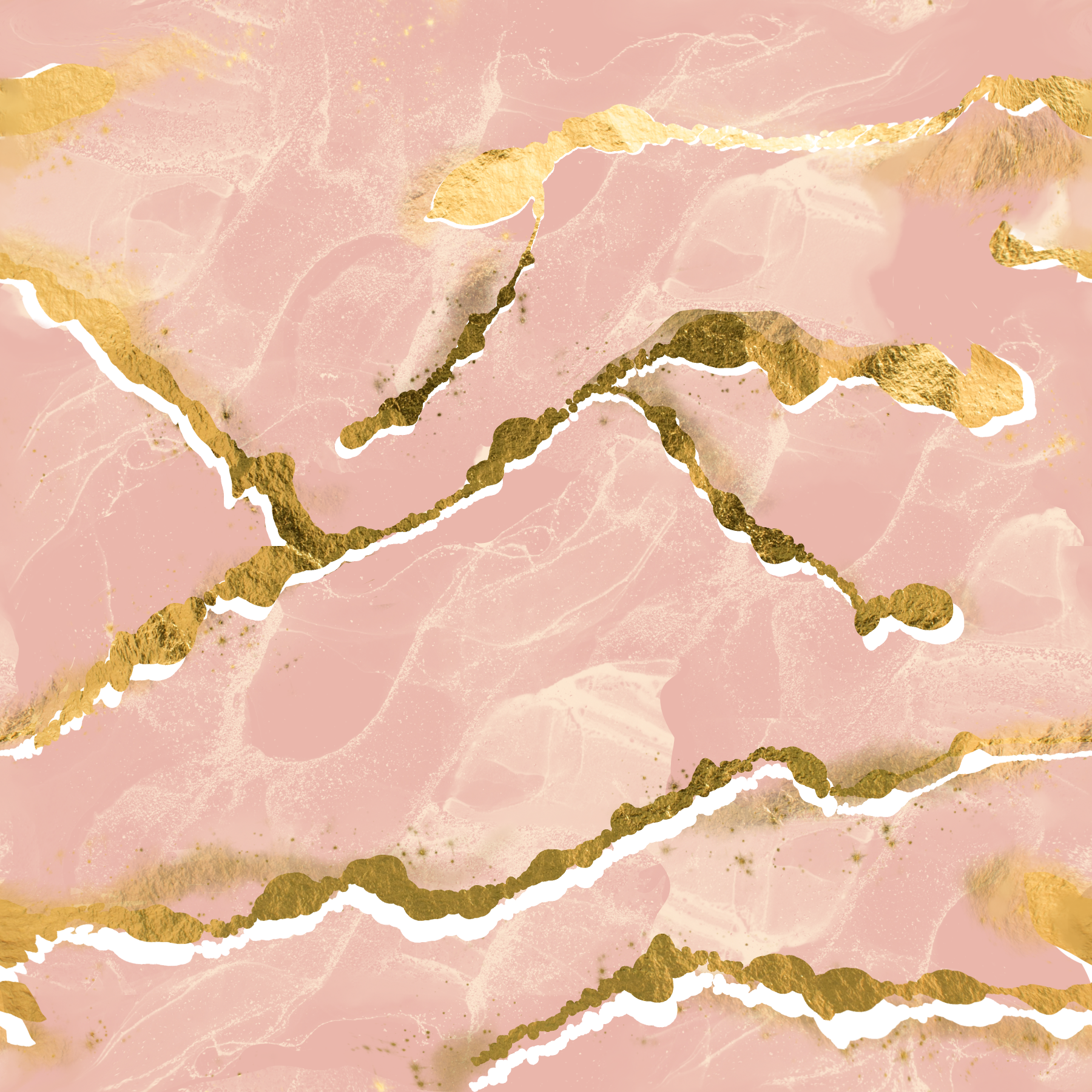 Golden Veins Blush Marble - Modern Luxe Abstract Wall Mural in your room — zoomed