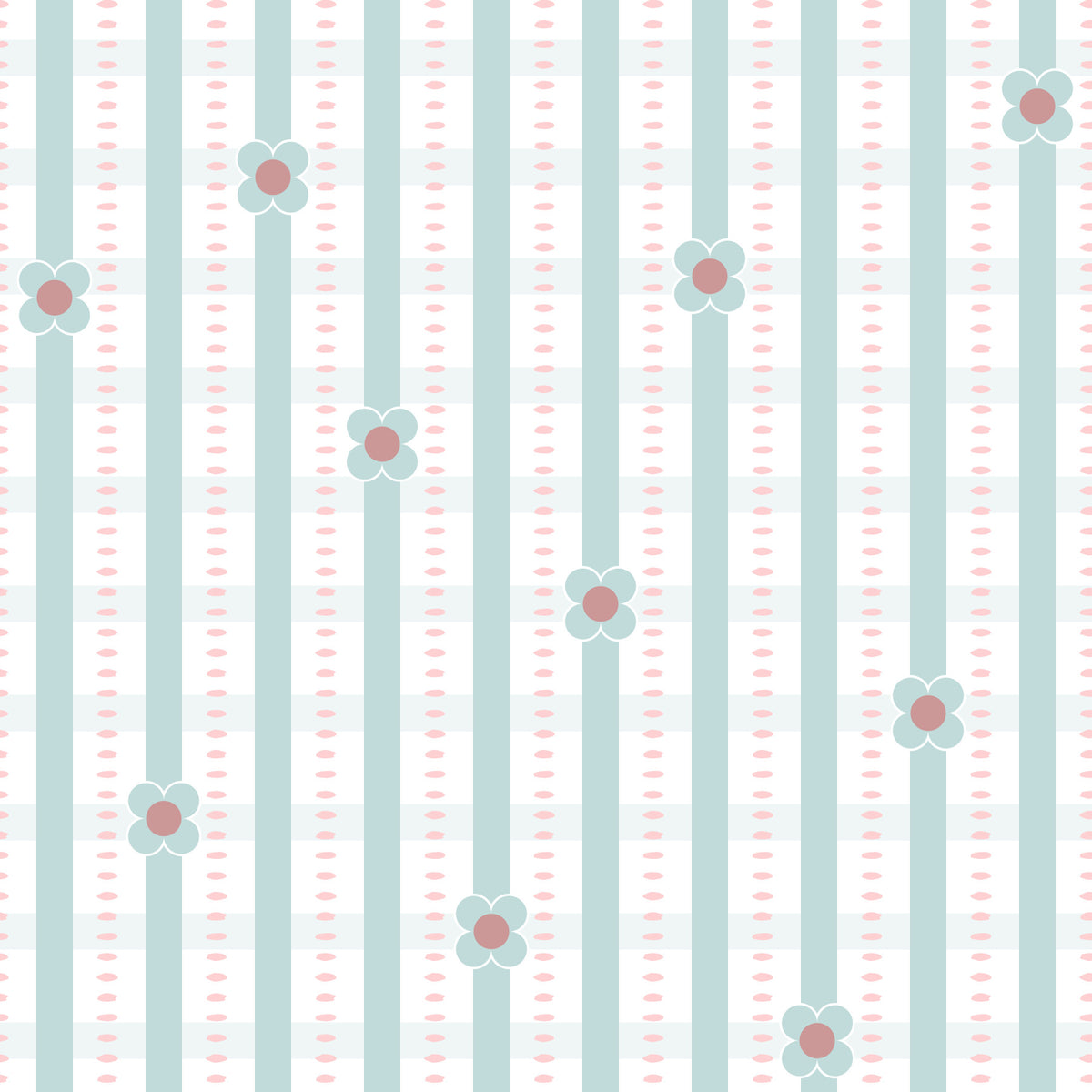 Daisy Stripes Wallpaper⁠ in your room — zoomed