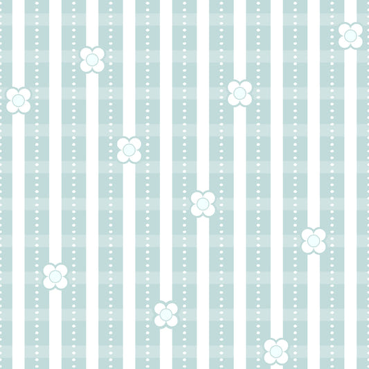 Floral Stripe Serenity Wallpaper‚Å†