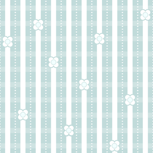 Floral Stripe Serenity Wallpaper⁠