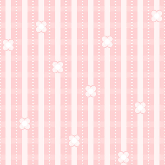 Papier peint Pétales roses et rayures