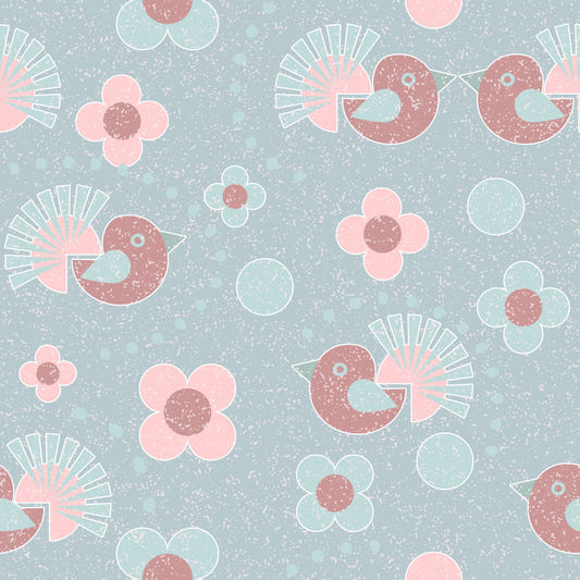 Birdie Blooms: Pastel Pop Wallpaper‚Å†